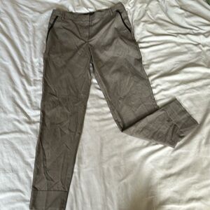 Mango Houndstooth suit pants with faux leather detailing